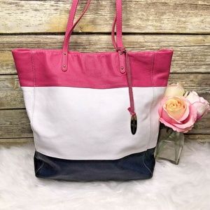Cynthia Rowley Color Block Leather Tote Bag Purse